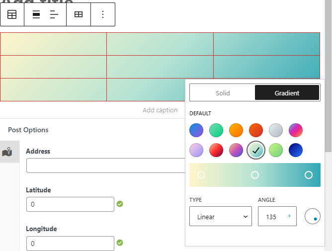 table block gradient