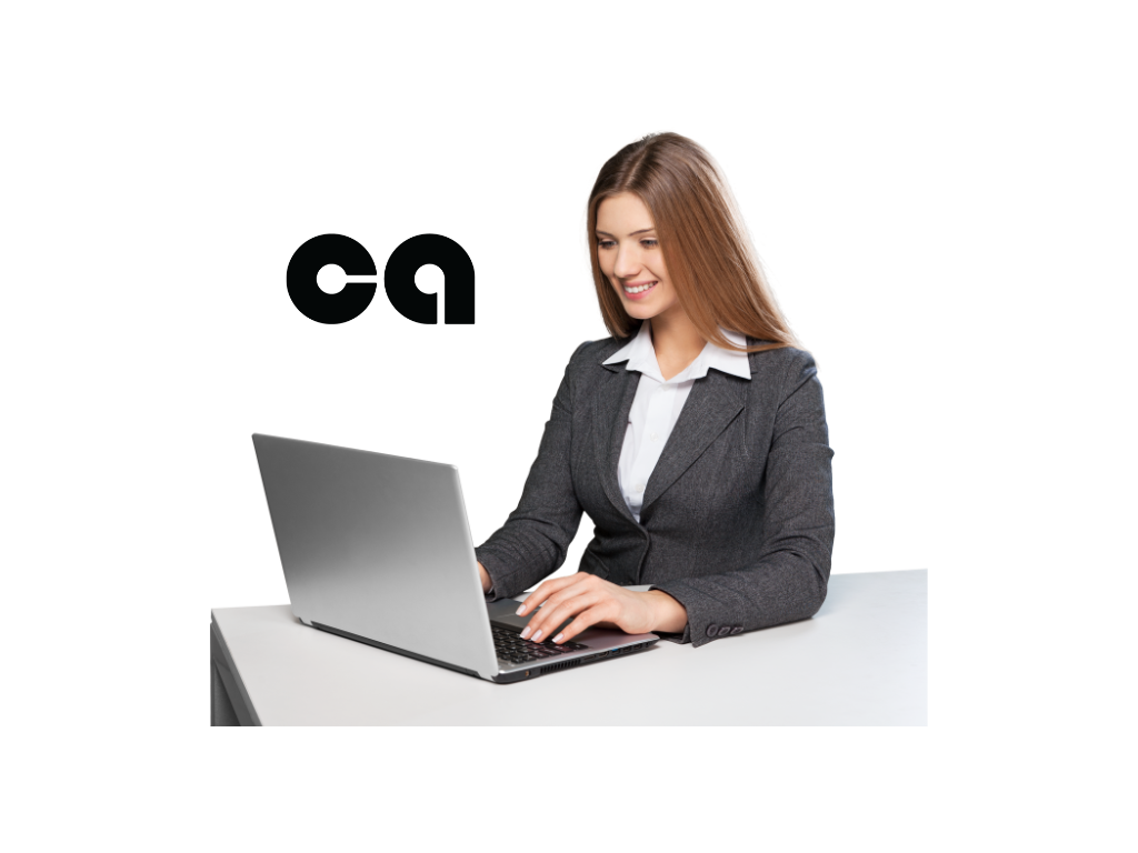 Woman working on laptop